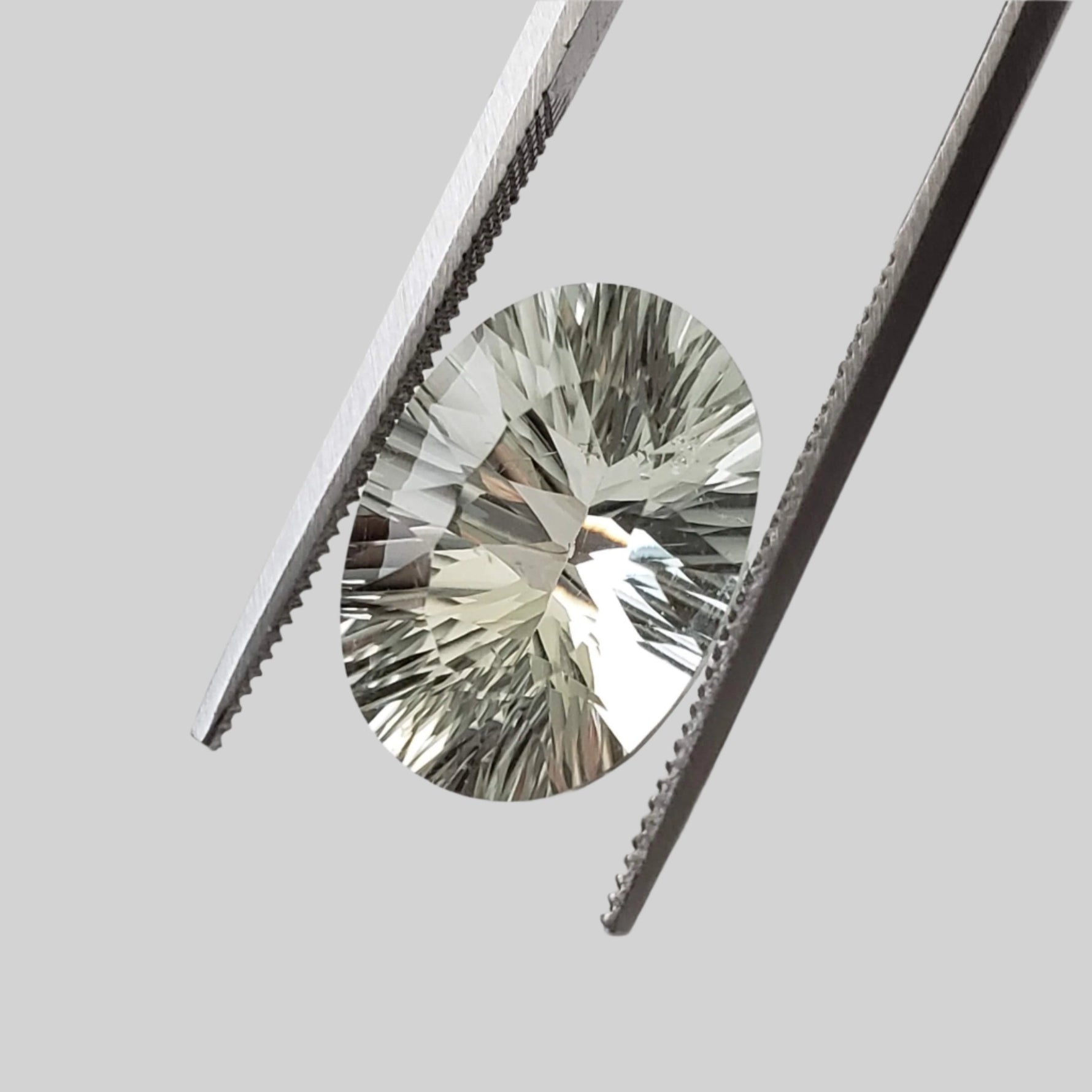  Prasiolite | Green Amethyst | Oval Concave Cut | Light Green | 14x10mm 5.7ct 1