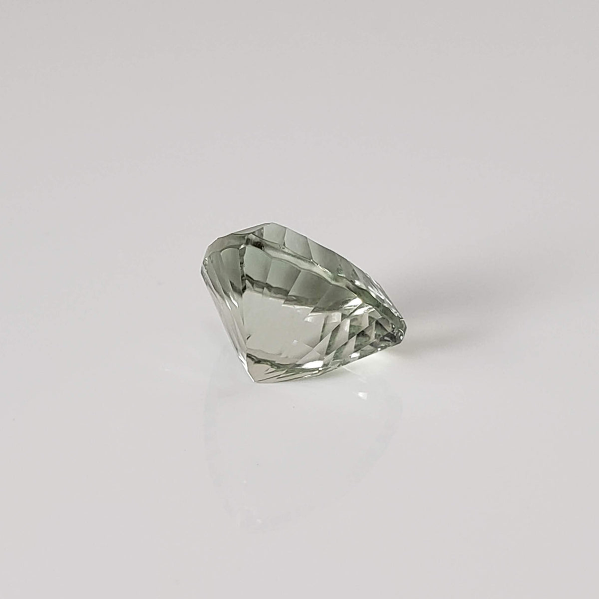  Prasiolite | Green Amethyst | Trilliant Concave Cut | Light Green | 12mm 5.4ct 6