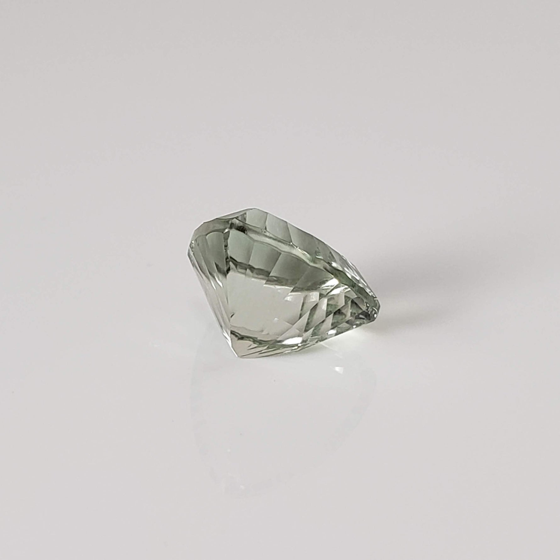  Prasiolite | Green Amethyst | Trilliant Concave Cut | Light Green | 12mm 5.4ct 6