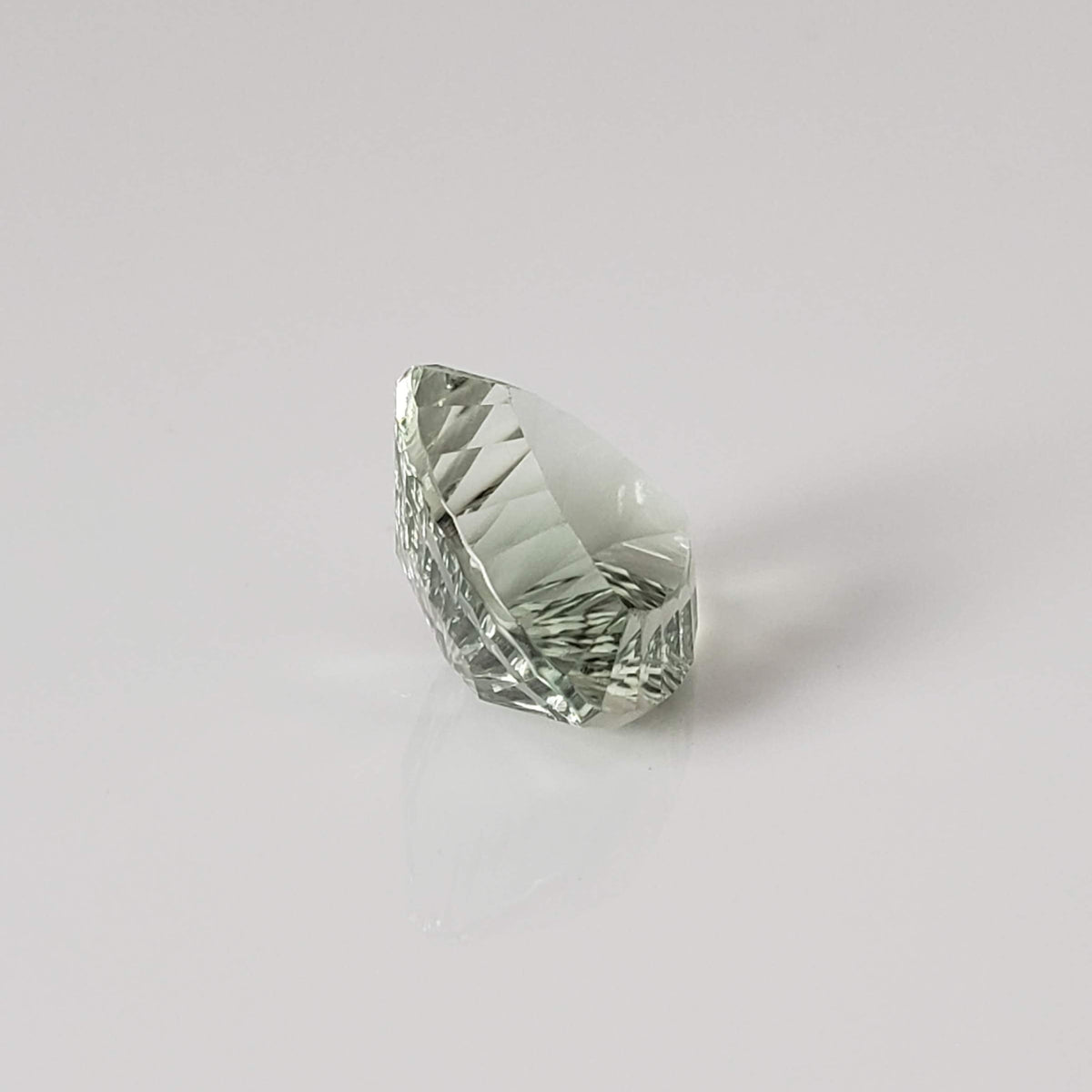  Prasiolite | Green Amethyst | Trilliant Concave Cut | Light Green | 12mm 5.4ct 4