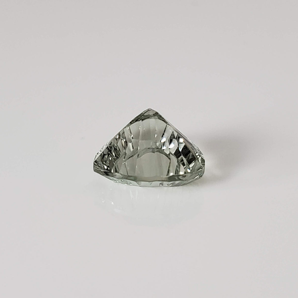  Prasiolite | Green Amethyst | Trilliant Concave Cut | Light Green | 12mm 5.4ct 7