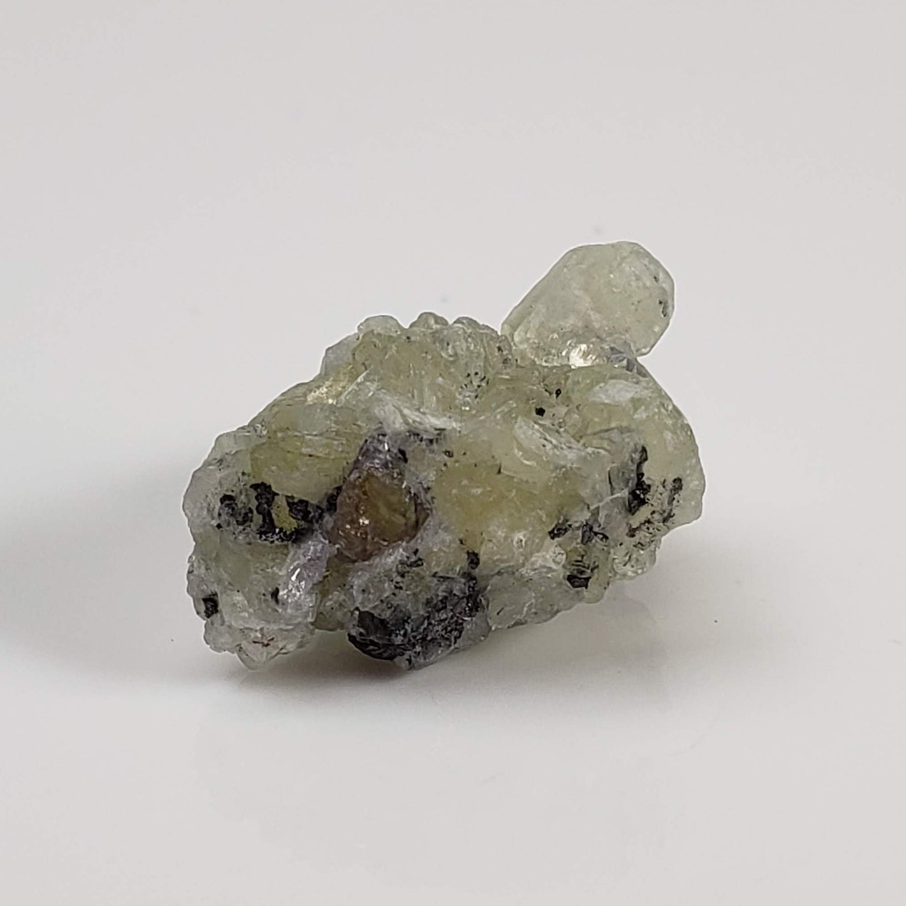 Prehnite and Graphite Clusters | 3 Piece Lot | Raw Prehnite | 13.4 grams | Tanzania 3