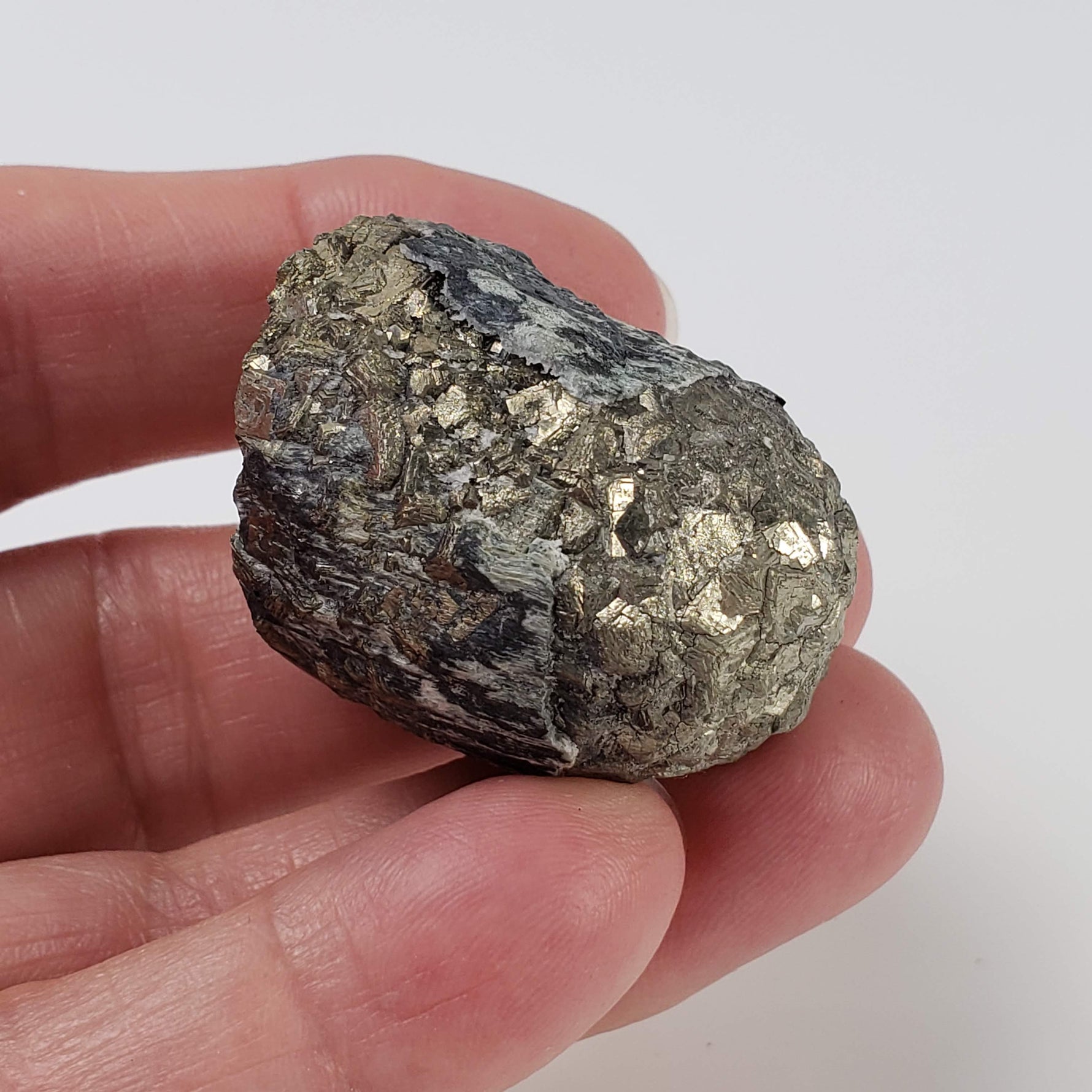  Pyrite Crystal | Mined Drilled Core Sample | 78 Grams | Farnham, Quebec, Canada 7