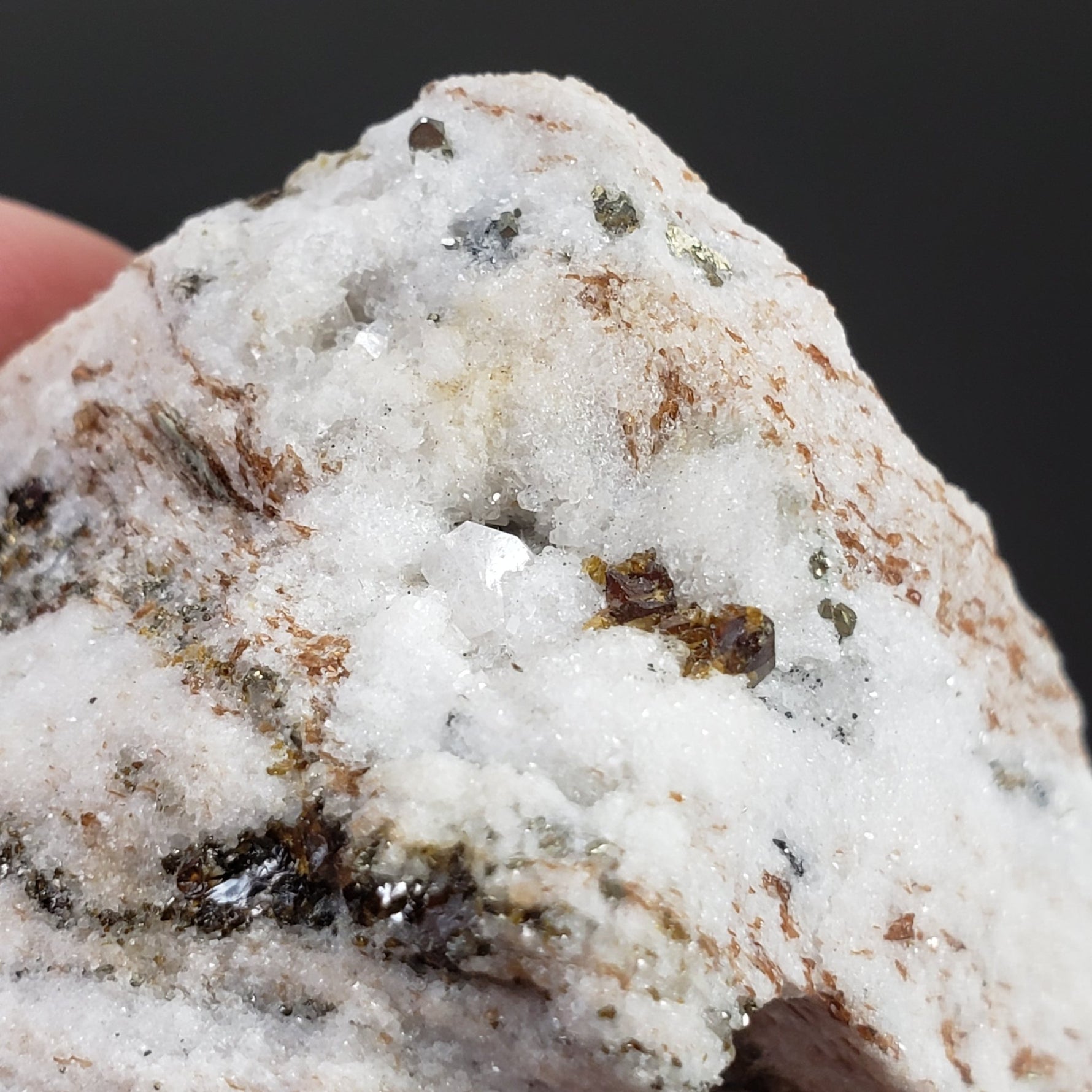  Pyrite, Dravite and Oellacherite on Dolomite | 85 grams | Binn Valley, Switzerland 9