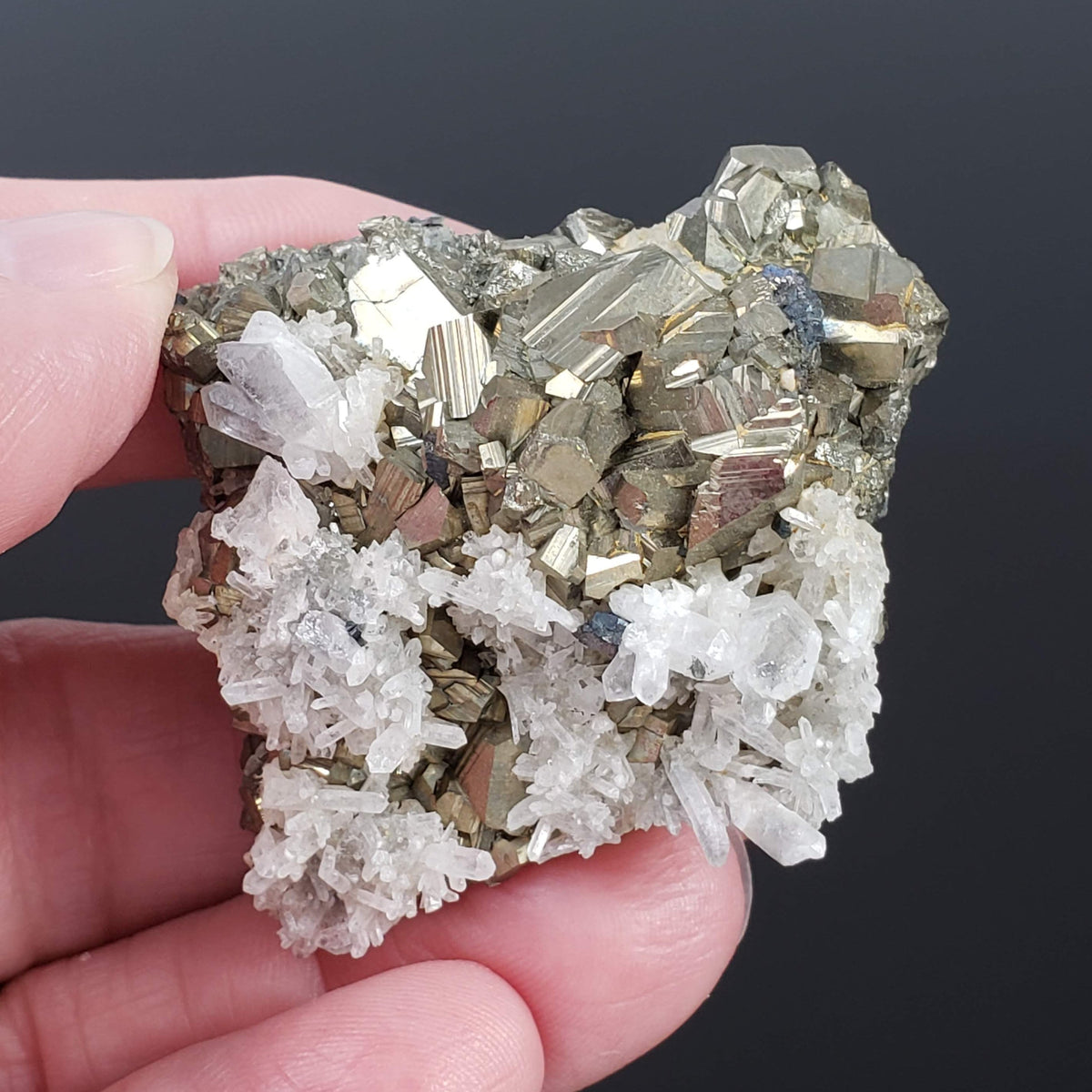  Pyrite and Quartz Crystal Cluster | Natural Raw Mineral | 100.9 Grams | Mexico 4