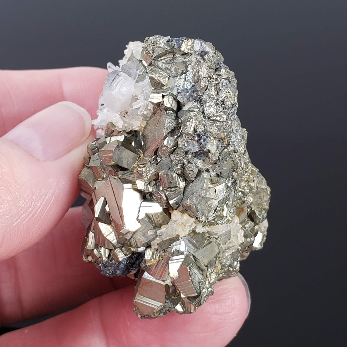  Pyrite and Quartz Crystal Cluster | Natural Raw Mineral | 100.9 Grams | Mexico 6