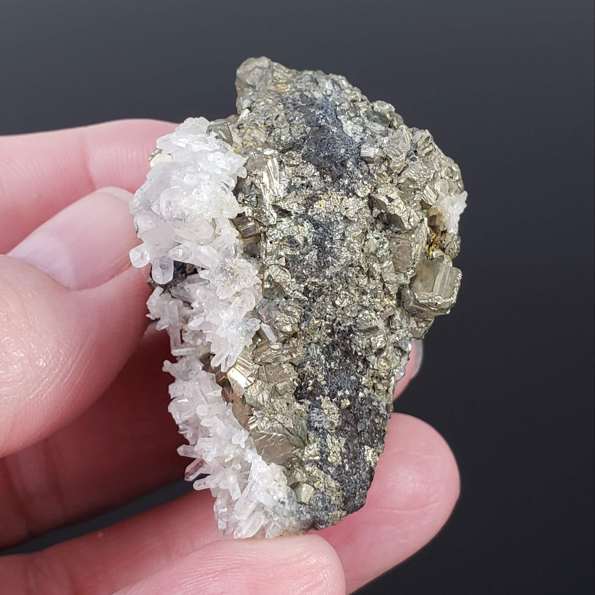  Pyrite and Quartz Crystal Cluster | Natural Raw Mineral | 100.9 Grams | Mexico 7