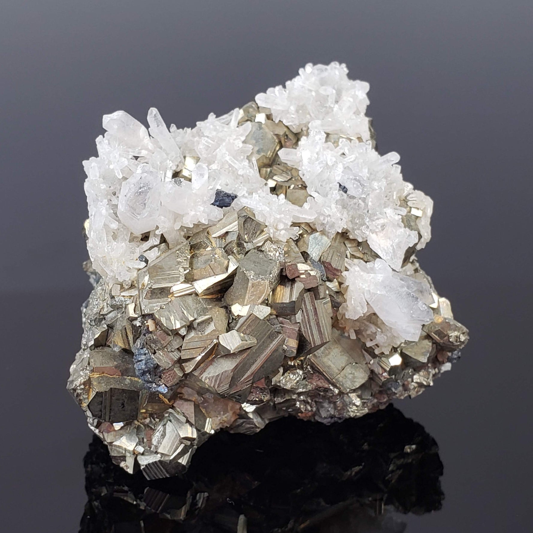  Pyrite and Quartz Crystal Cluster | Natural Raw Mineral | 100.9 Grams | Mexico 