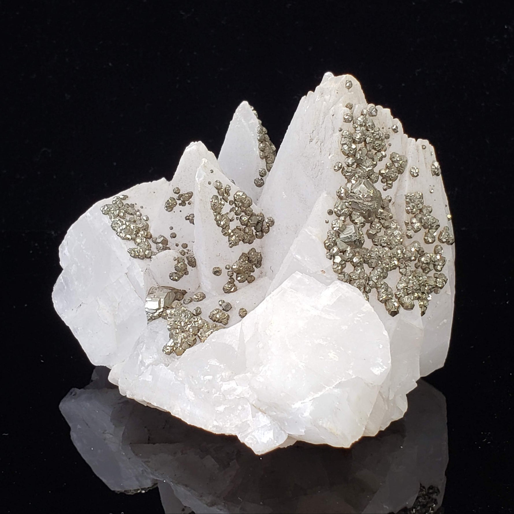  Pyrite and Quartz Points Crystal Cluster | 475 Grams | China 