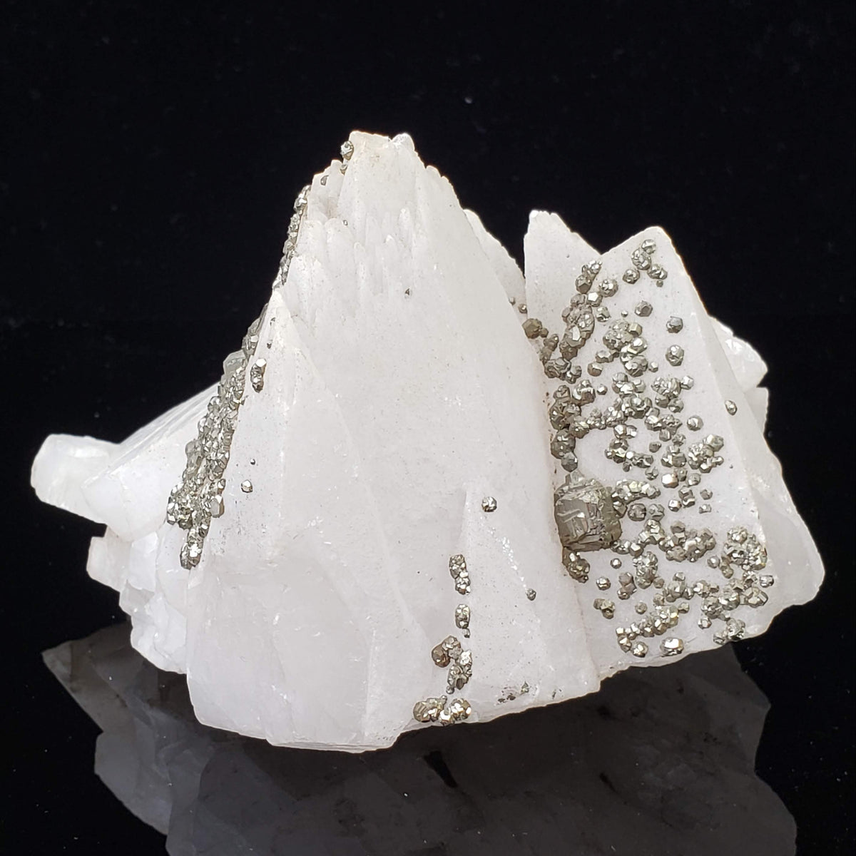  Pyrite and Quartz Points Crystal Cluster | 475 Grams | China 2