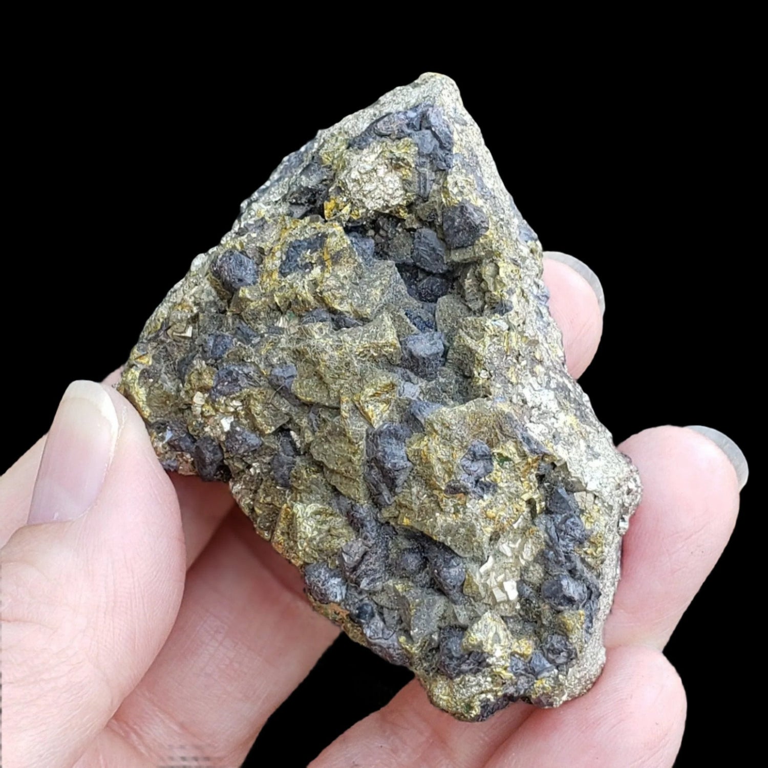  Pyrite on Marmatite Crystal Cluster | 209.7 grams | Eagle X Mine, Colorado Classic 