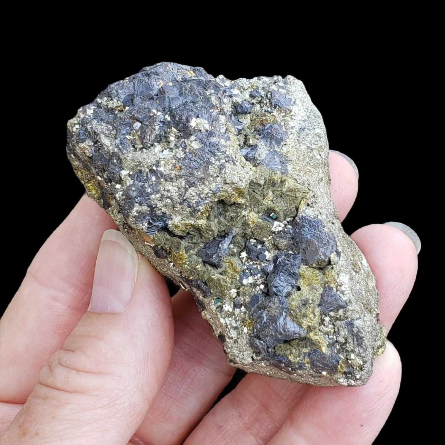  Pyrite on Marmatite Crystal Cluster | 209.7 grams | Eagle X Mine, Colorado Classic 1