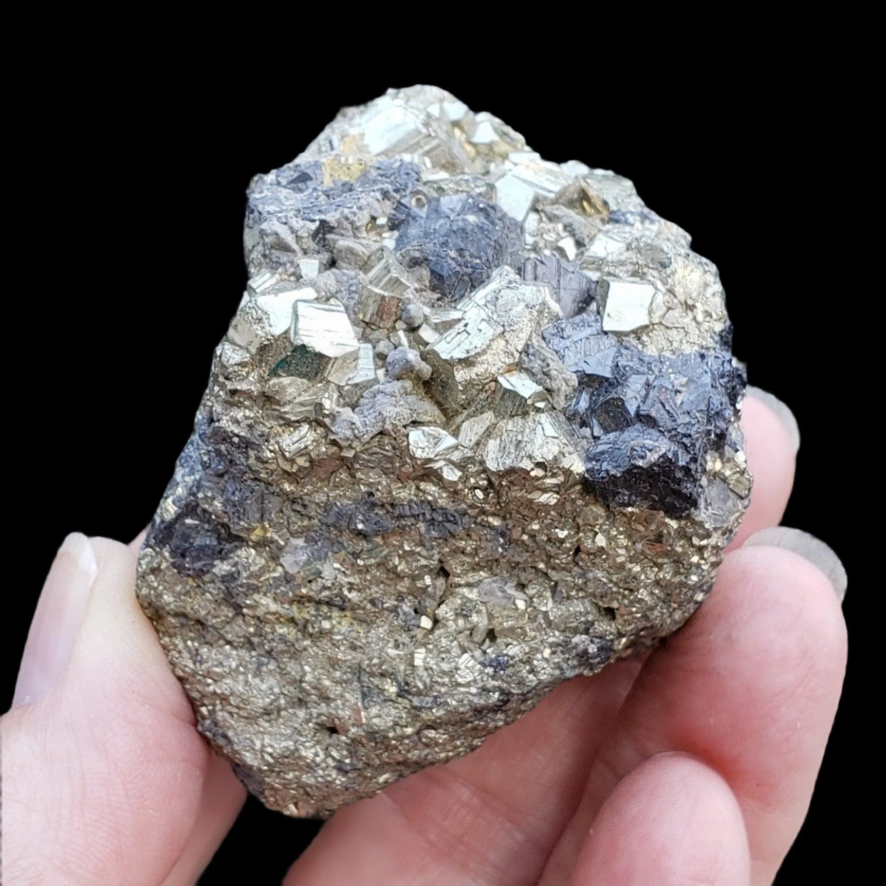  Pyrite on Marmatite Crystal Cluster | 248 grams | Eagle X Mine, Colorado Classic 4