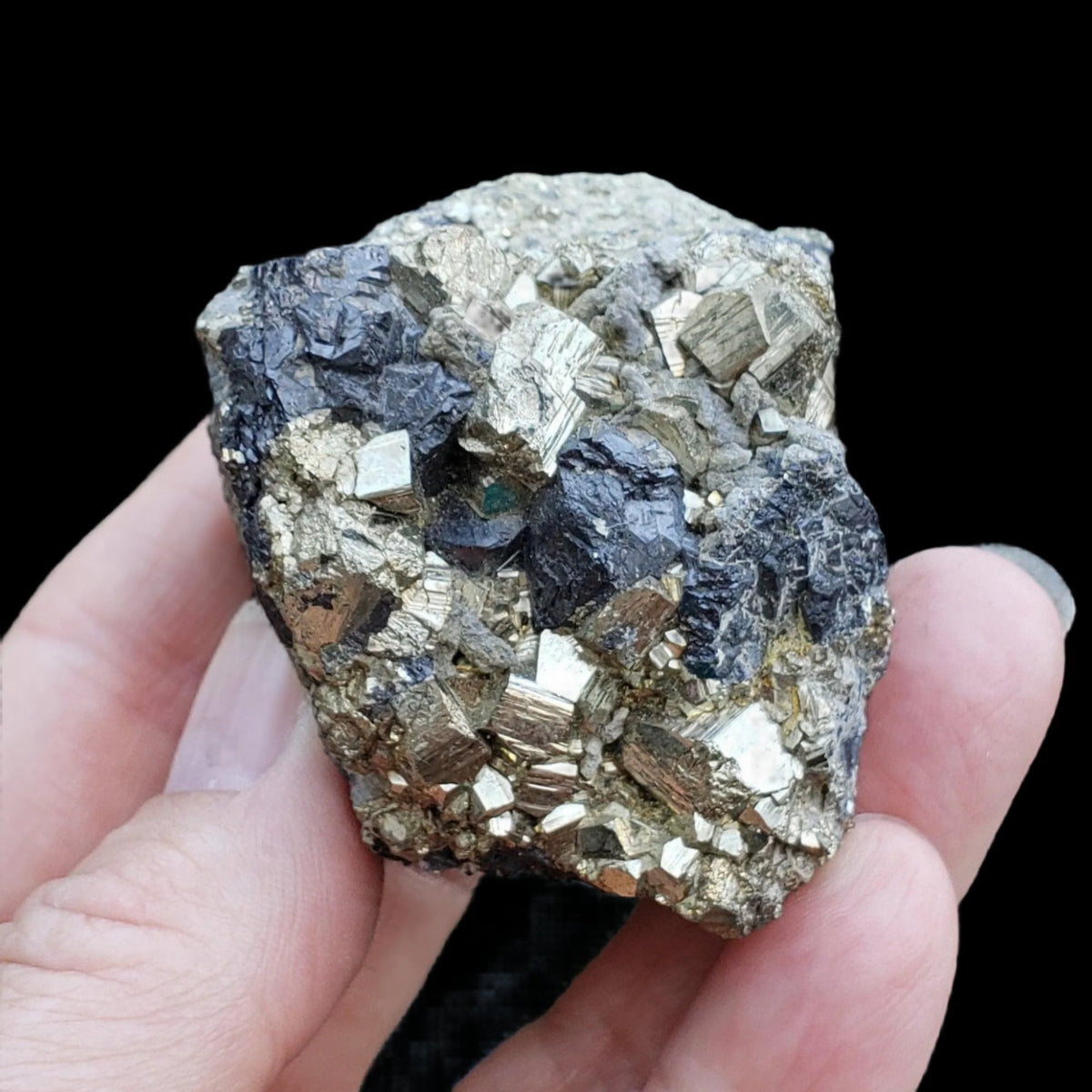  Pyrite on Marmatite Crystal Cluster | 248 grams | Eagle X Mine, Colorado Classic 1