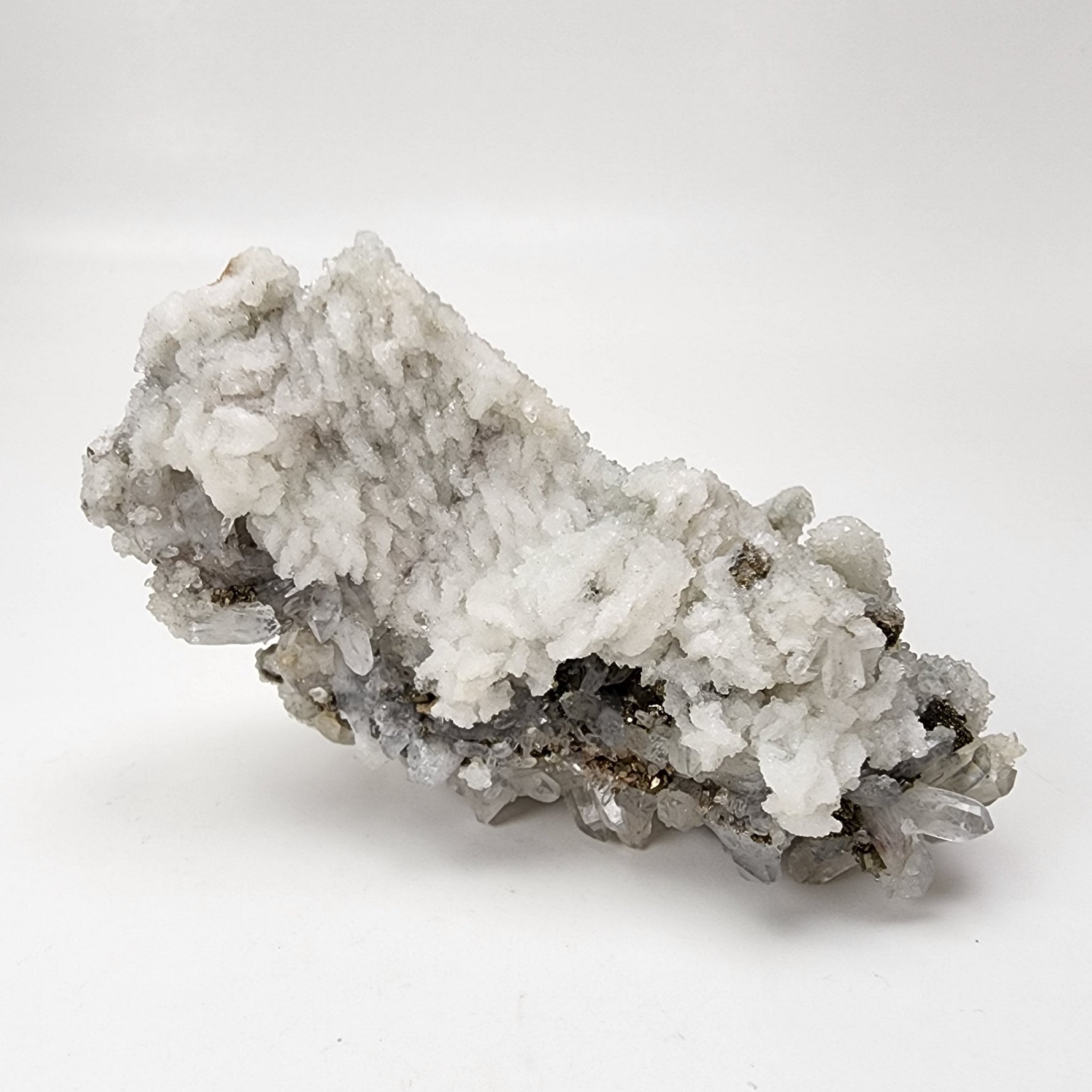  Pyrite on Quartz Crystals | Natural Raw Mineral | 93 Grams | Zacatecas, Mexico | SO24 3