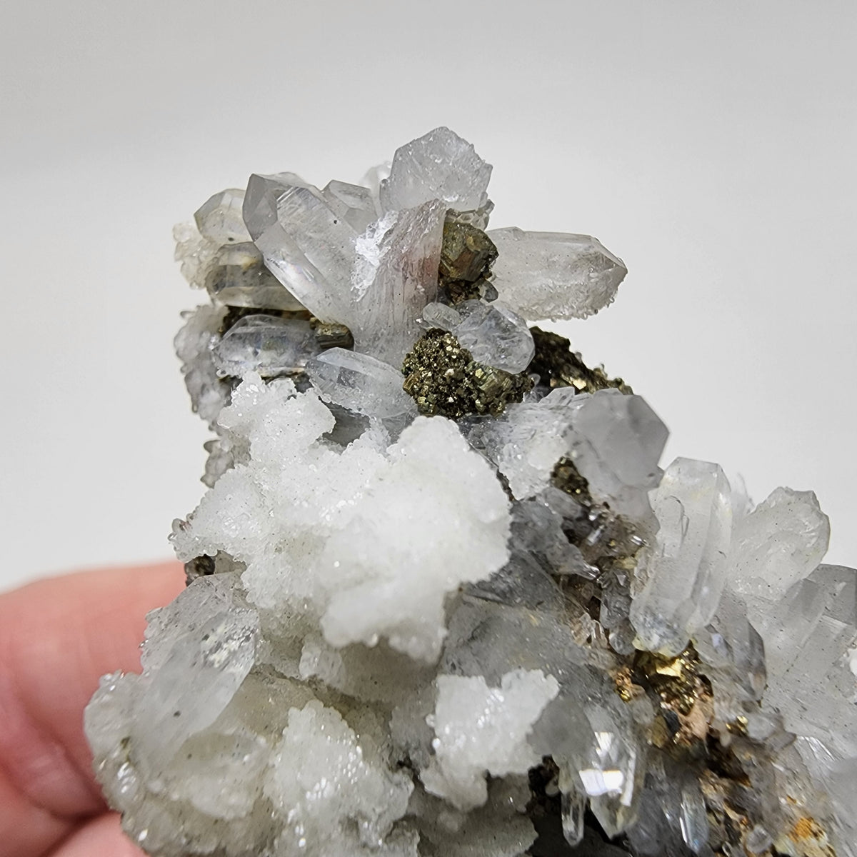  Pyrite on Quartz Crystals | Natural Raw Mineral | 93 Grams | Zacatecas, Mexico | SO24 5