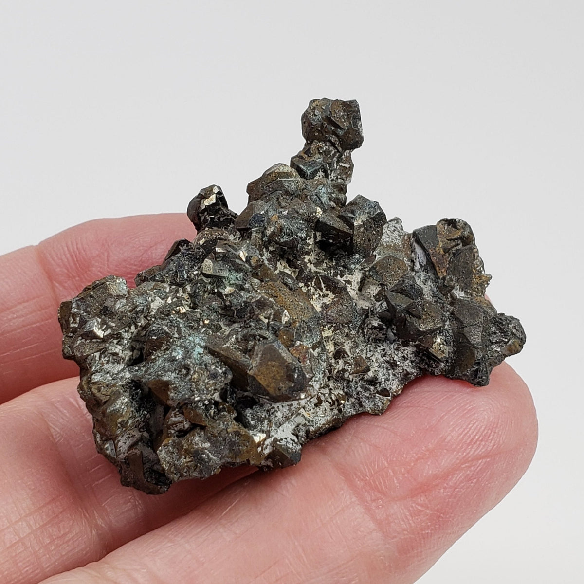  Pyrite with Calcite Crystal Cluster | 38 Grams | Lima, Peru 3