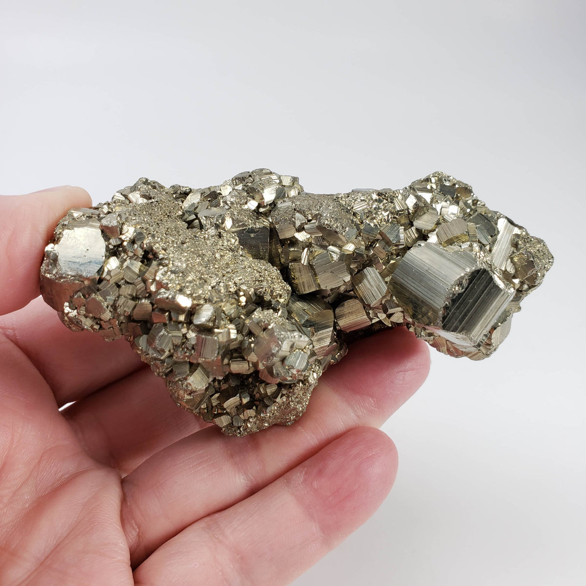  Pyrite with Calcite Crystal Cluster | Huge Sculpted Specimen | 366 Grams | Lima, Peru 9