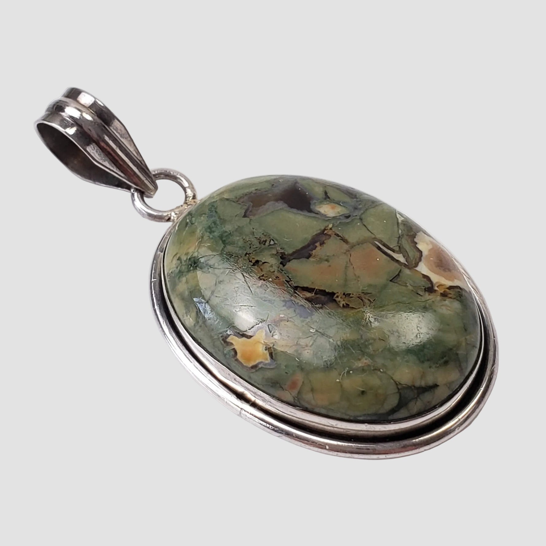  Rainforest Jasper Pendant | 925 Sterling Silver 