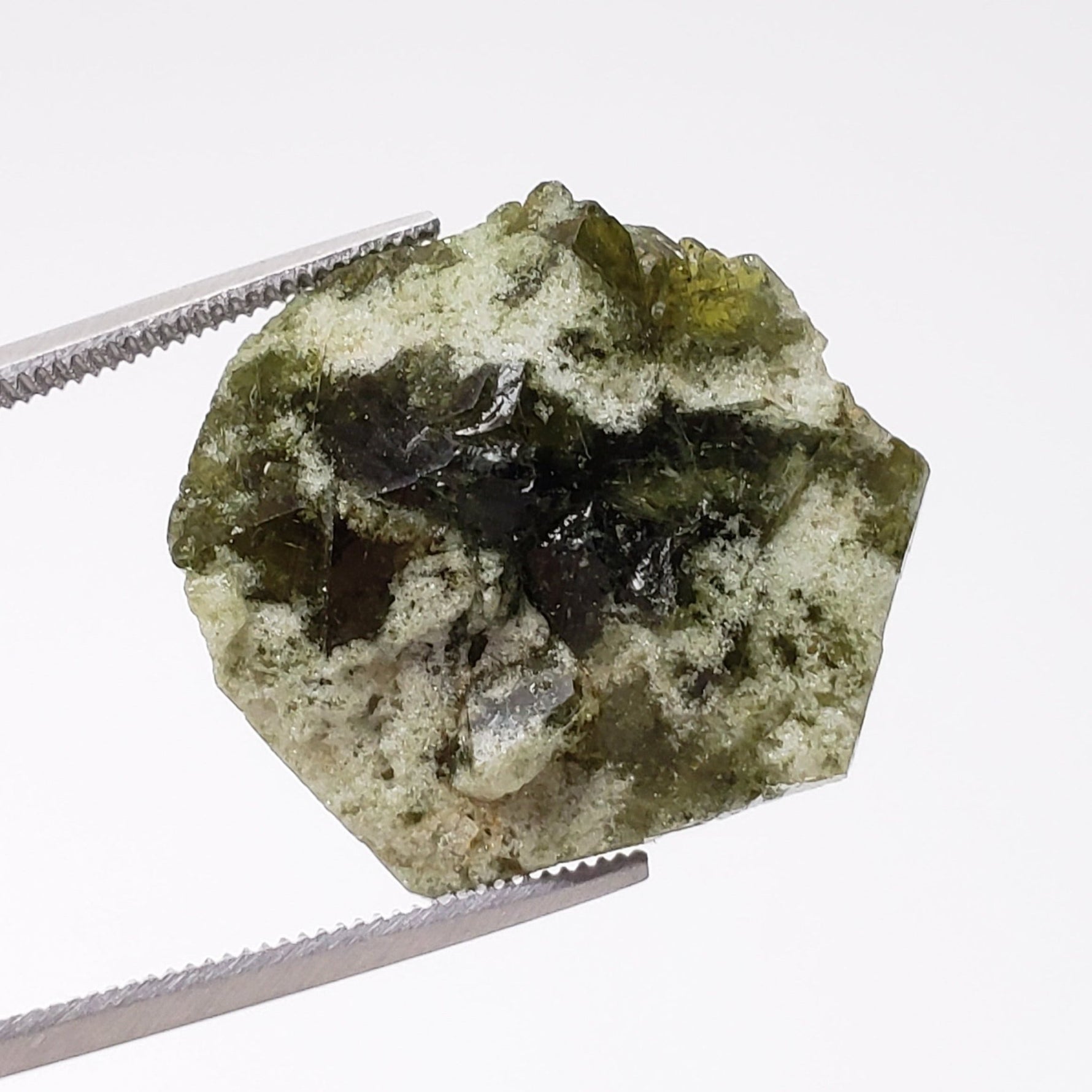  Rare Uvite Tourmaline Crystal | Natural Green with Magnesite | 4.4 grams | Brumado, Bahia, Brazil 5