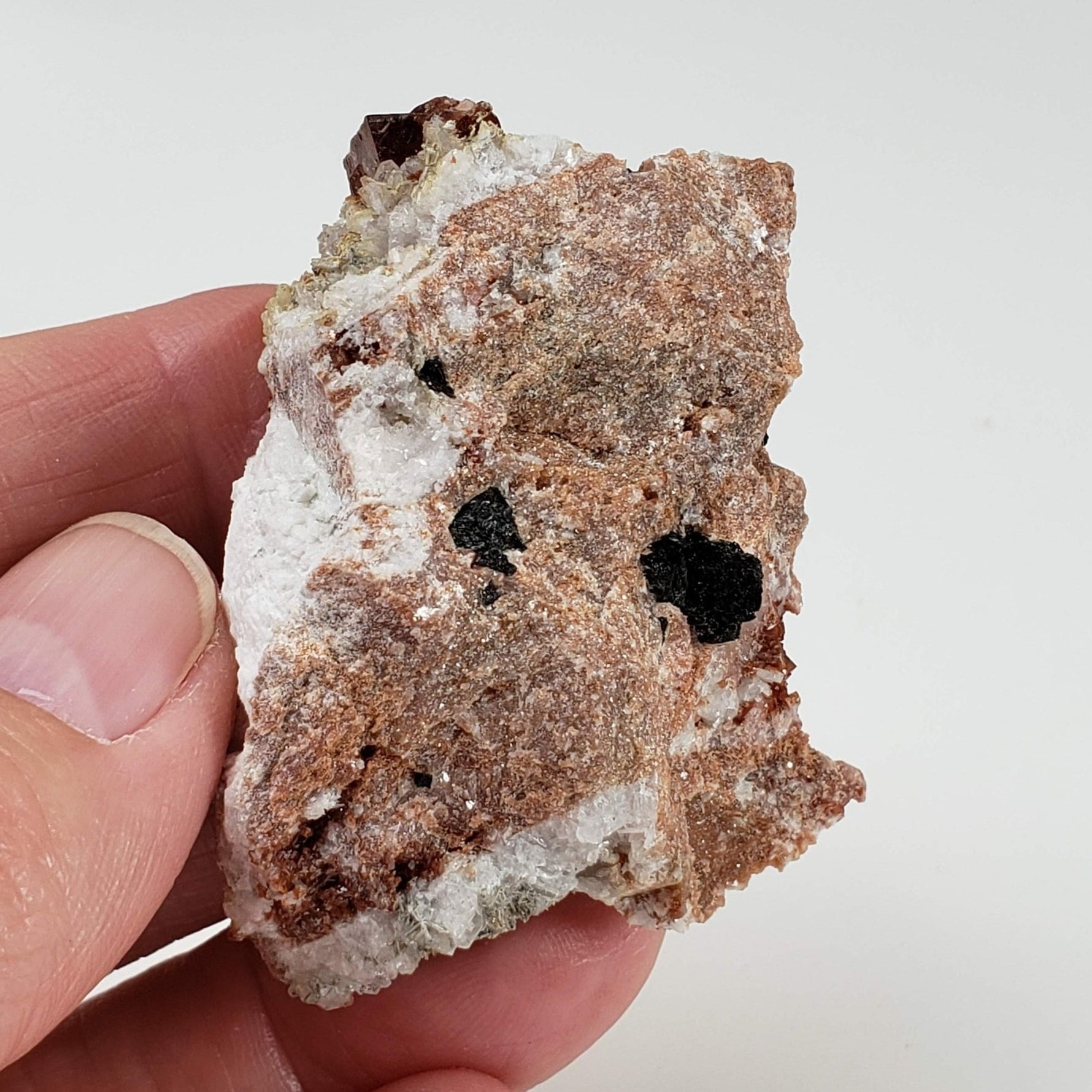  Rhodochrosite, Leifite and Elpidite on Albite Crystal | 41.5 grams | Mont Saint-Hilaire, Quebec, Canada 2