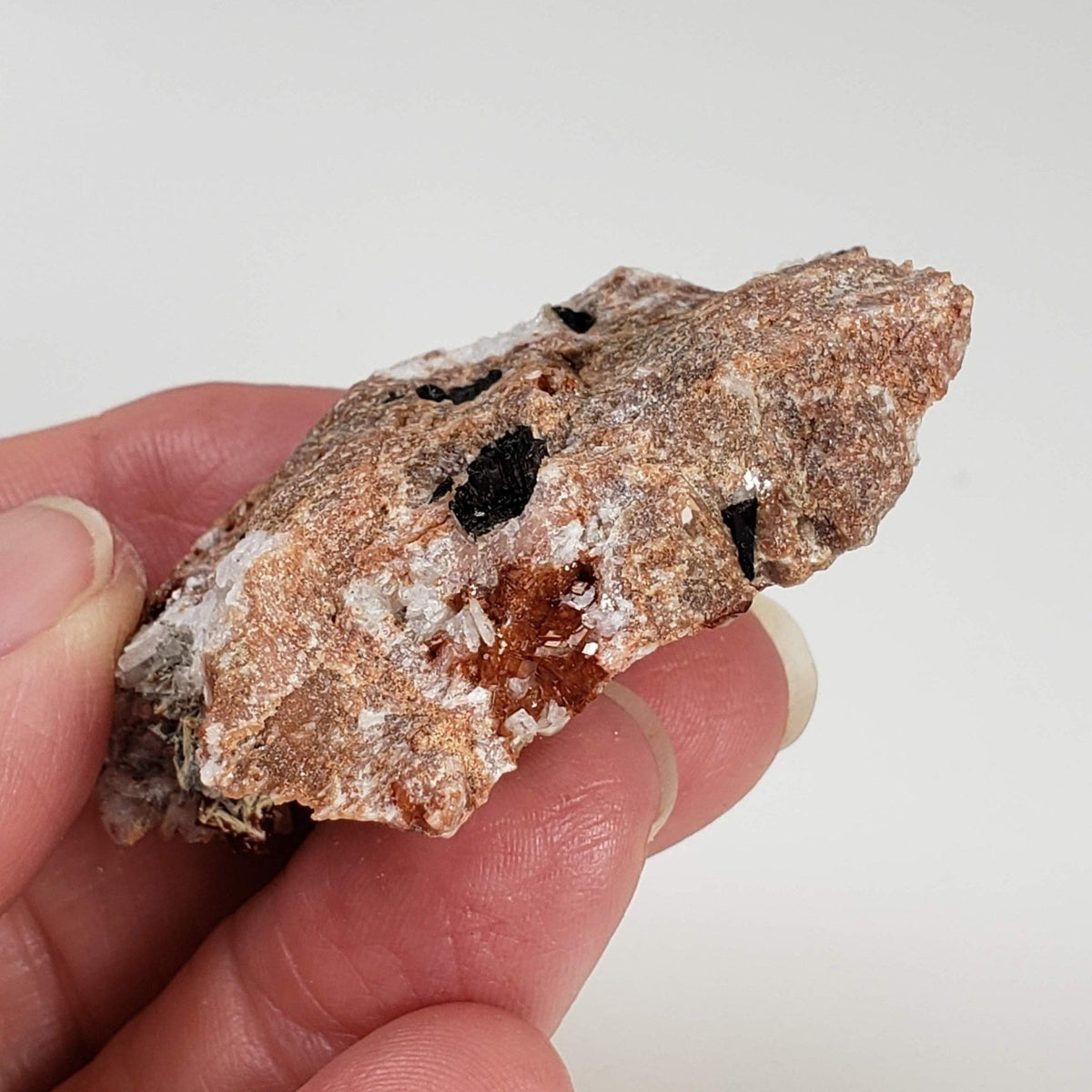  Rhodochrosite, Leifite and Elpidite on Albite Crystal | 41.5 grams | Mont Saint-Hilaire, Quebec, Canada 6