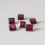  Rhodolite Garnet | 6 Piece Lot | Square Cut | Reddish Purple | 2.6tcw 