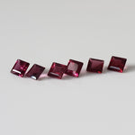  Rhodolite Garnet | 6 Piece Lot | Square Cut | Reddish Purple | 2.6tcw 1