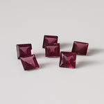 Rhodolite Garnet | 6 Piece Lot | Square Cut | Reddish Purple | 2.6tcw 3