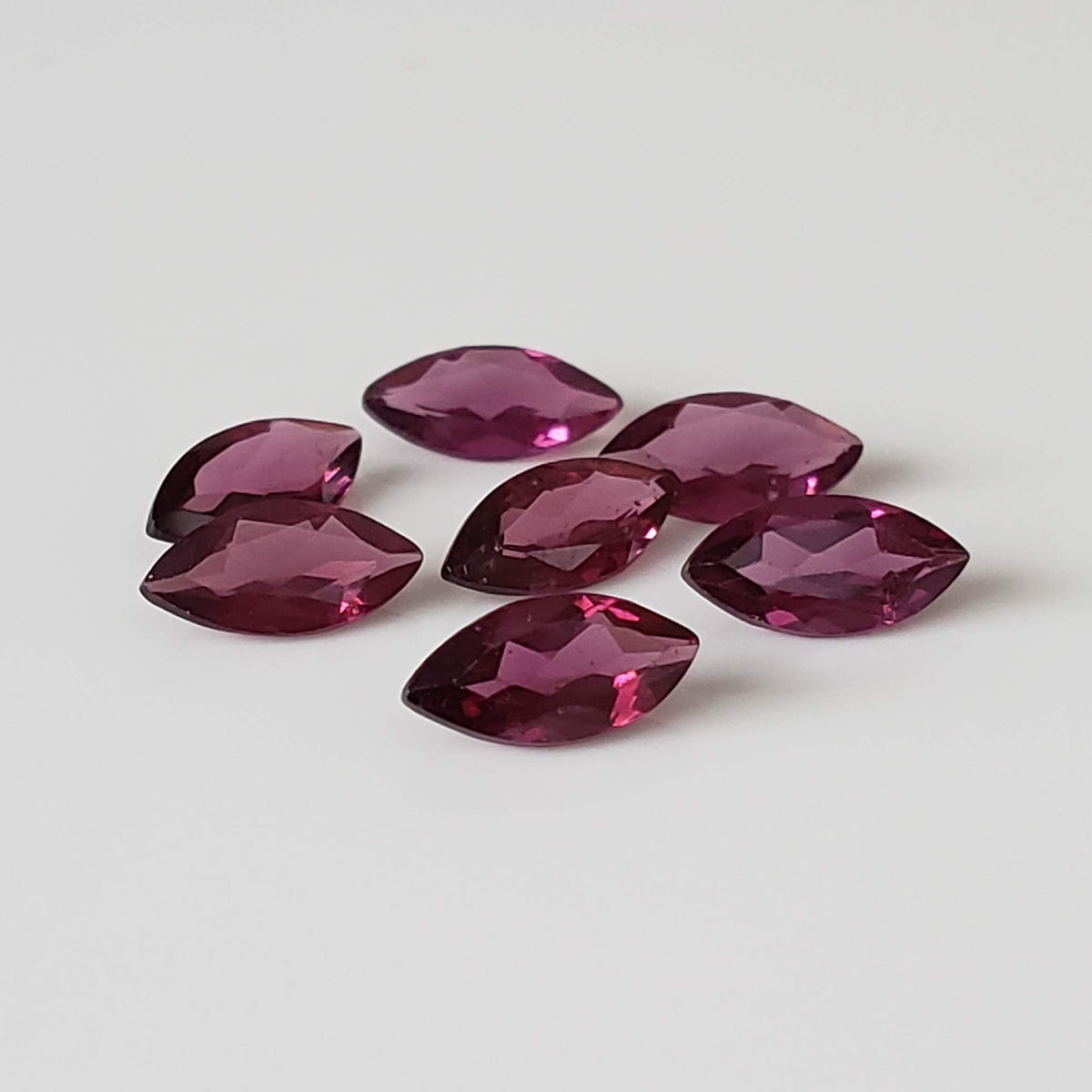  Rhodolite Garnet | 7 Piece Lot | Marquise Cut | Reddish Purple | 2.64tcw | Tanzania 