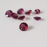  Rhodolite Garnet | 8 Piece Lot | Round Cut | Reddish Purple | 3-4mm 2