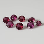  Rhodolite Garnet | 8 Piece Lot | Round Cut | Reddish Purple | 3-4mm 
