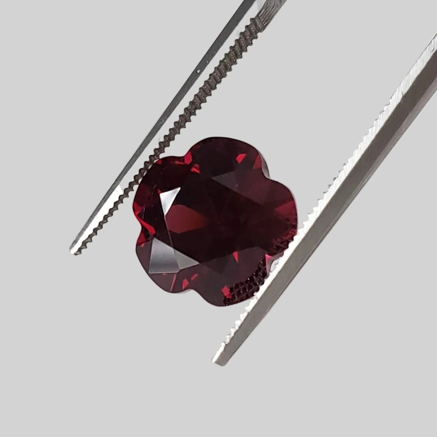  Rhodolite Garnet | Flower Shape Cut | Raspberry Red | 10.5mm 5.41ct | Appraisal included 
