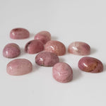 Rhodonite | 10 Piece Gemstone Lot | Oval Cabochon | Pink | 7.5-8.0x5.6-6.0mm 16.5tcw 2