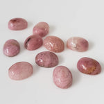 Rhodonite | 10 Piece Gemstone Lot | Oval Cabochon | Pink | 7.5-8.0x5.6-6.0mm 16.5tcw 0