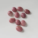  Rhodonite | 10 Piece Gemstone Lot | Oval Cabochon | Pink | 7.7-8.0x5.7-6.0mm 15.1tcw 3
