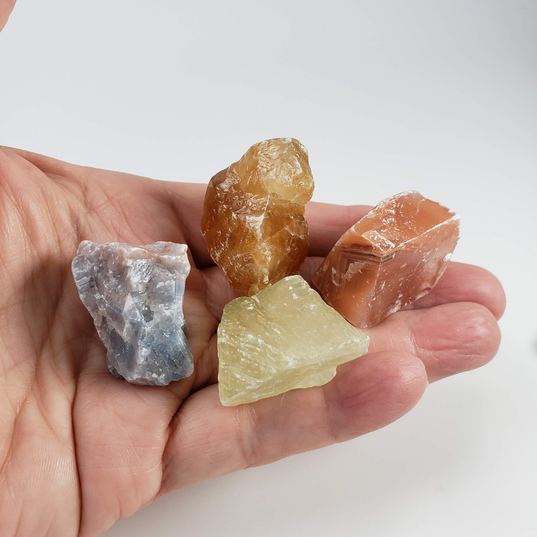  Rough Calcite Crystals | 4 Piece Lot | 90.8 gr | Multiple Colours | Mexico 9