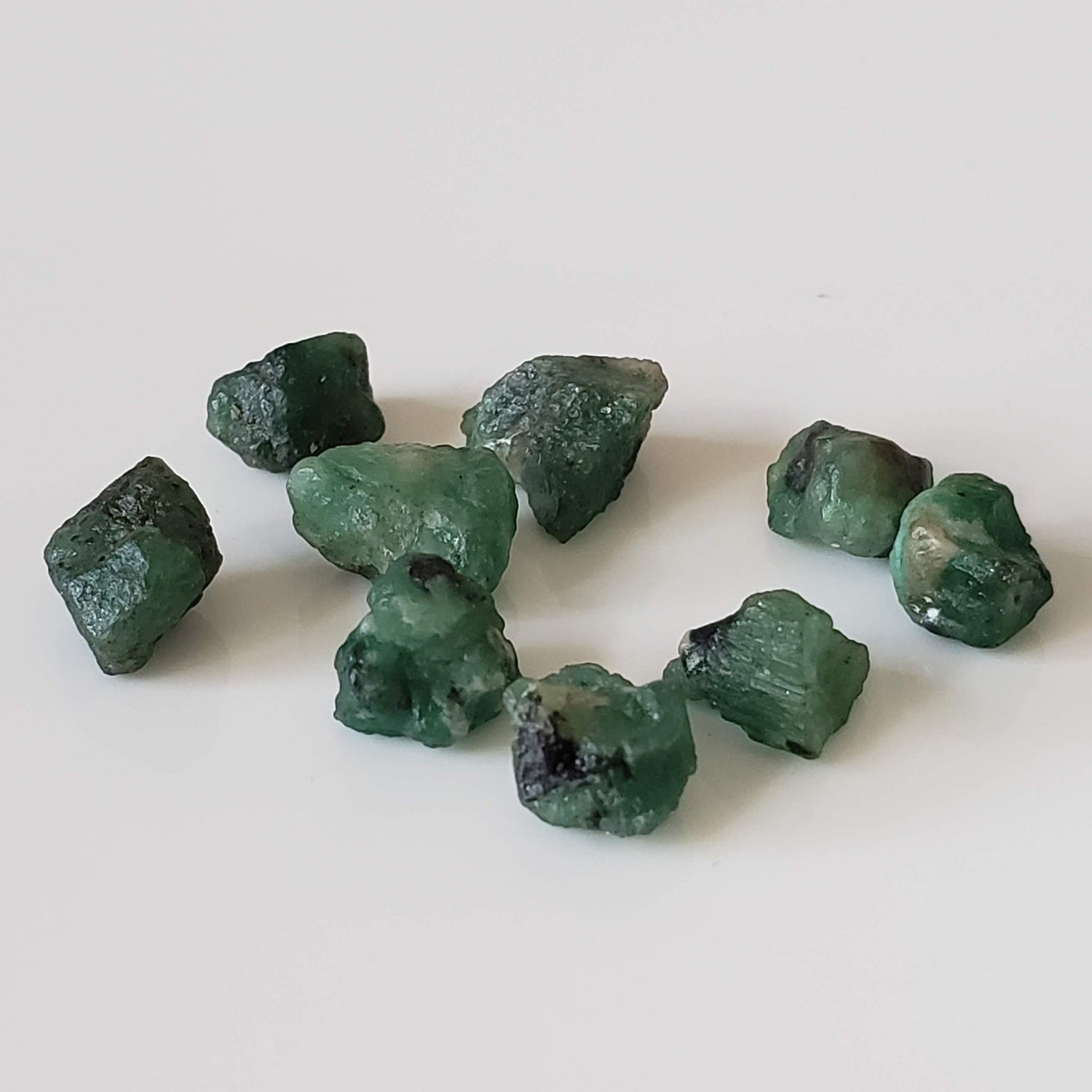  Rough Emeralds | 9 Piece Lot | 16.9tcw | Africa 