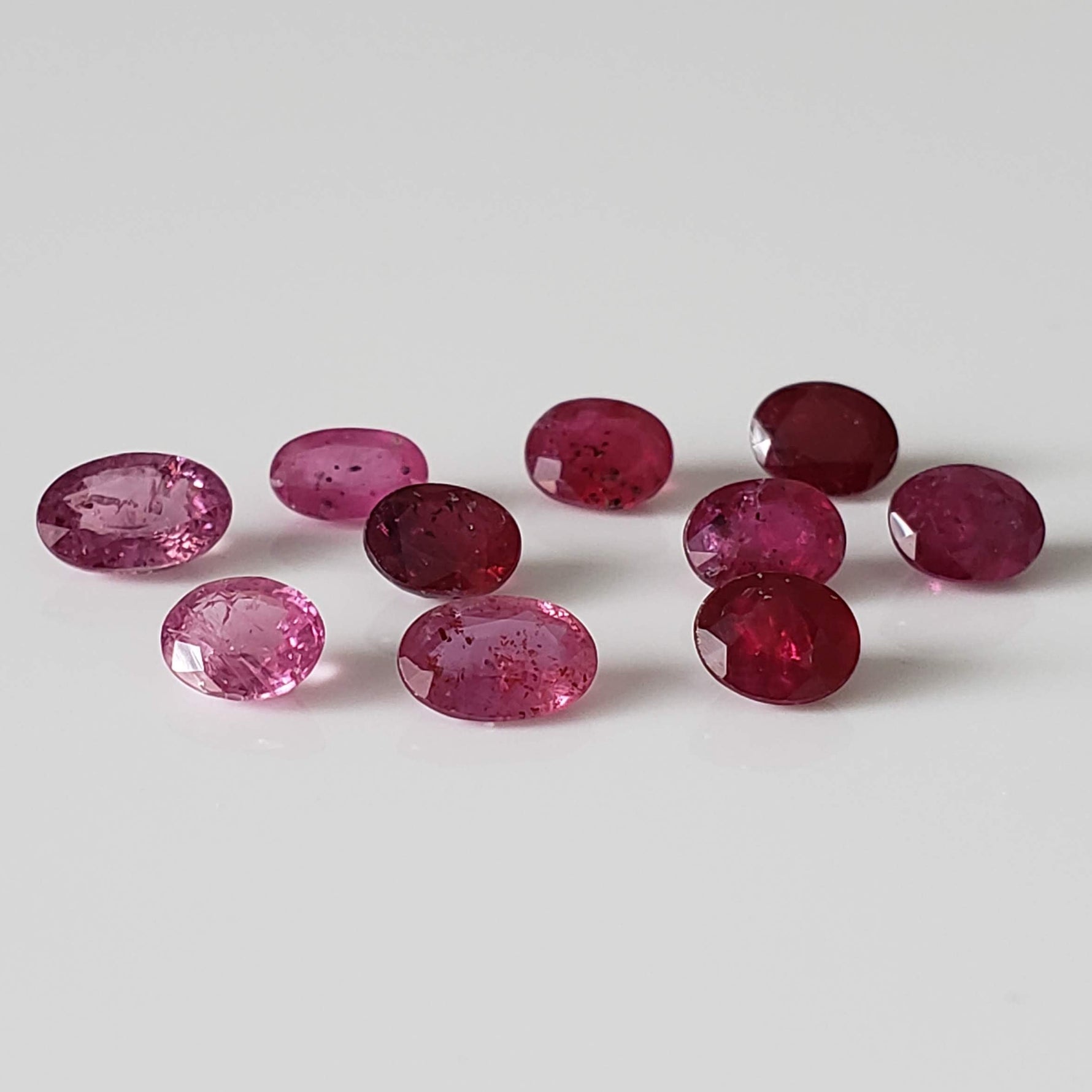  Ruby | 10 Piece Gemstone Lot | Oval Cut | Red | 4.67tcw 