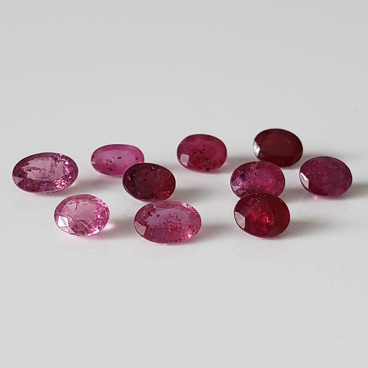  Ruby | 10 Piece Gemstone Lot | Oval Cut | Red | 4.67tcw 