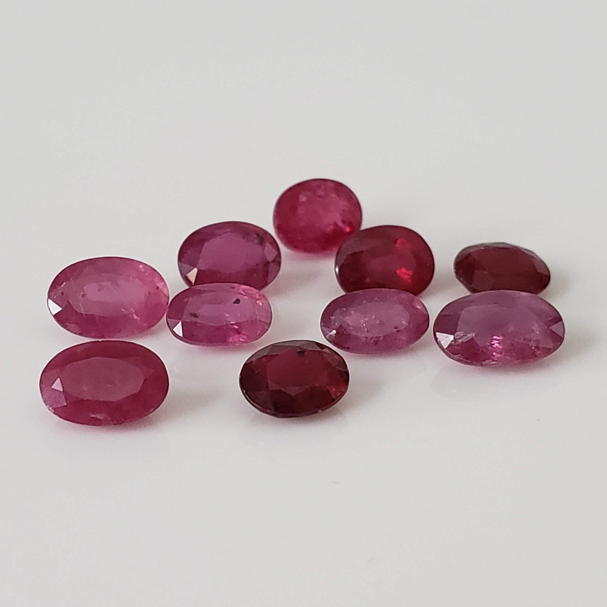  Ruby | 10 Piece Gemstone Lot | Oval Cut | Red | 4.81tcw 