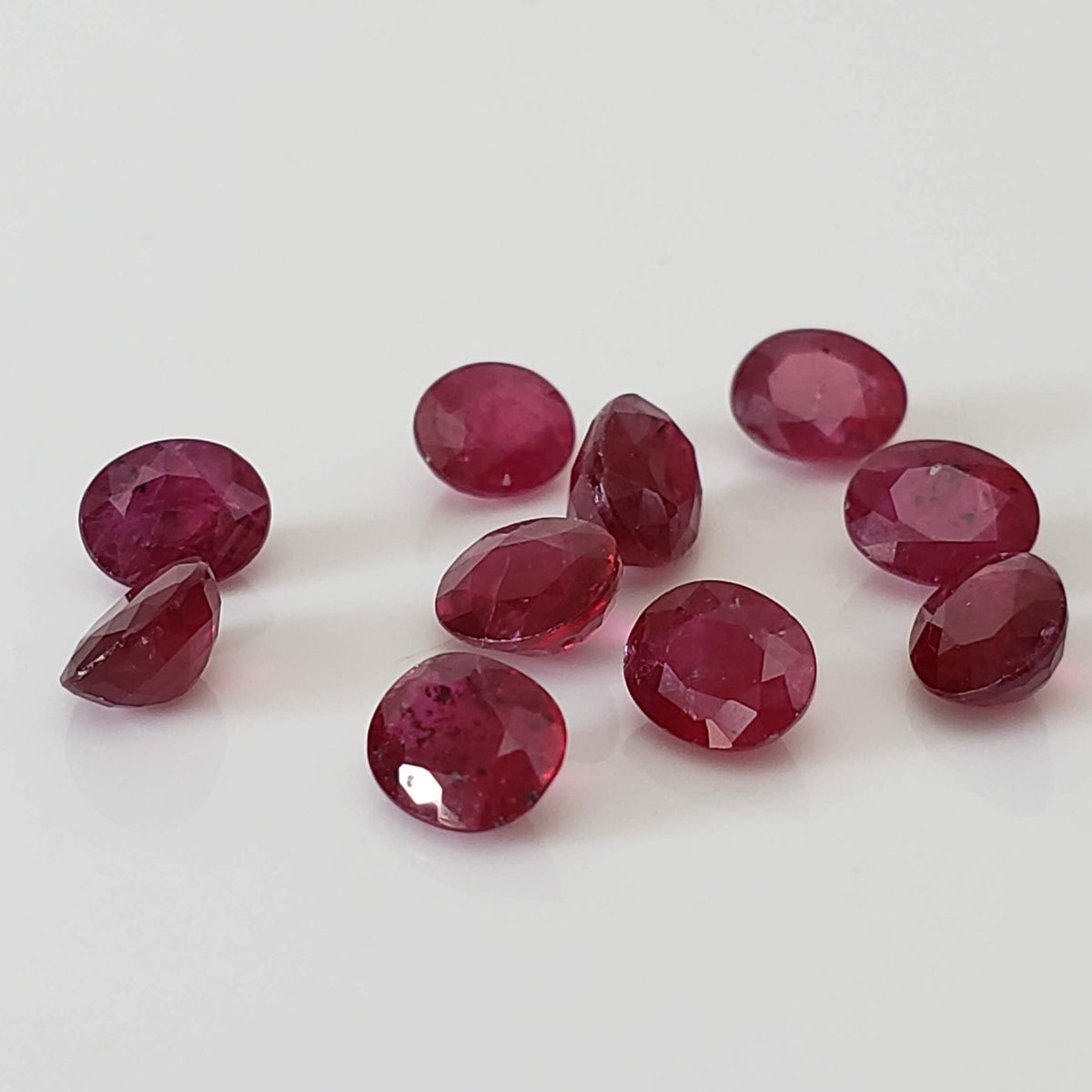Ruby | 10 Piece Gemstone Lot | Oval Cut | Red | 5.15tcw 2