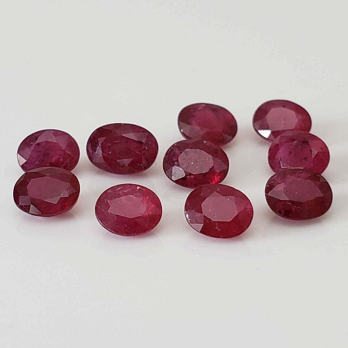 Ruby | 10 Piece Gemstone Lot | Oval Cut | Red | 5.15tcw 0