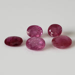  Ruby | 5 Piece Gemstone Lot | Oval Cut | Red | 5.52tcw 