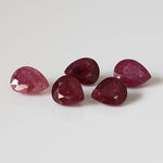  Ruby | 5 Piece Gemstone Lot | Pear Shape Cut | Red | 6.7x5.7-8x6mm 6.7tcw 