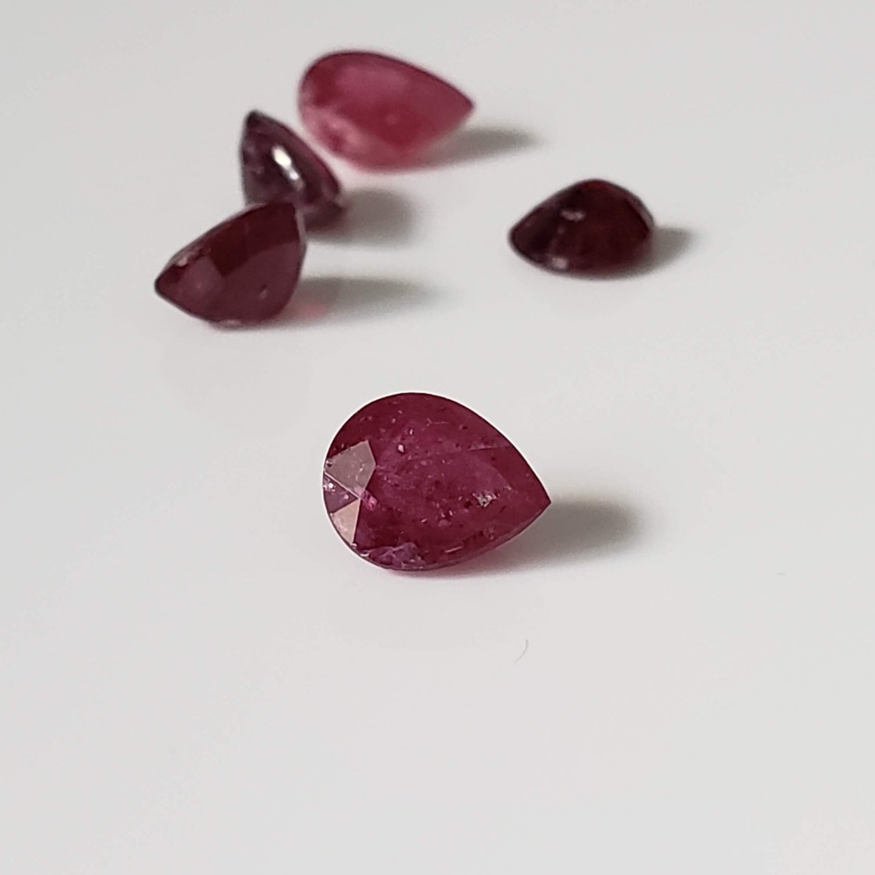  Ruby | 5 Piece Gemstone Lot | Pear Shape Cut | Red | 6.7x5.7-8x6mm 6.7tcw 3