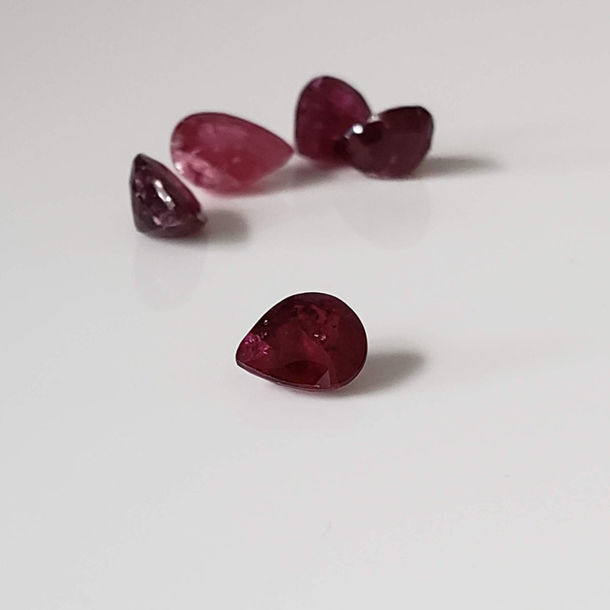  Ruby | 5 Piece Gemstone Lot | Pear Shape Cut | Red | 6.7x5.7-8x6mm 6.7tcw 5