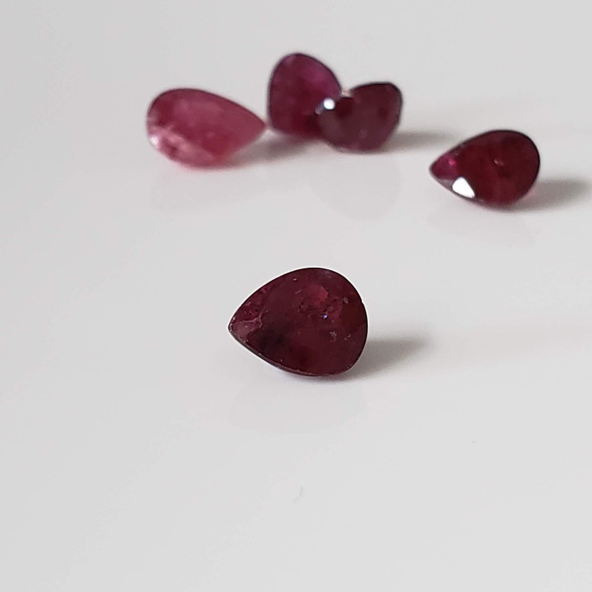  Ruby | 5 Piece Gemstone Lot | Pear Shape Cut | Red | 6.7x5.7-8x6mm 6.7tcw 6