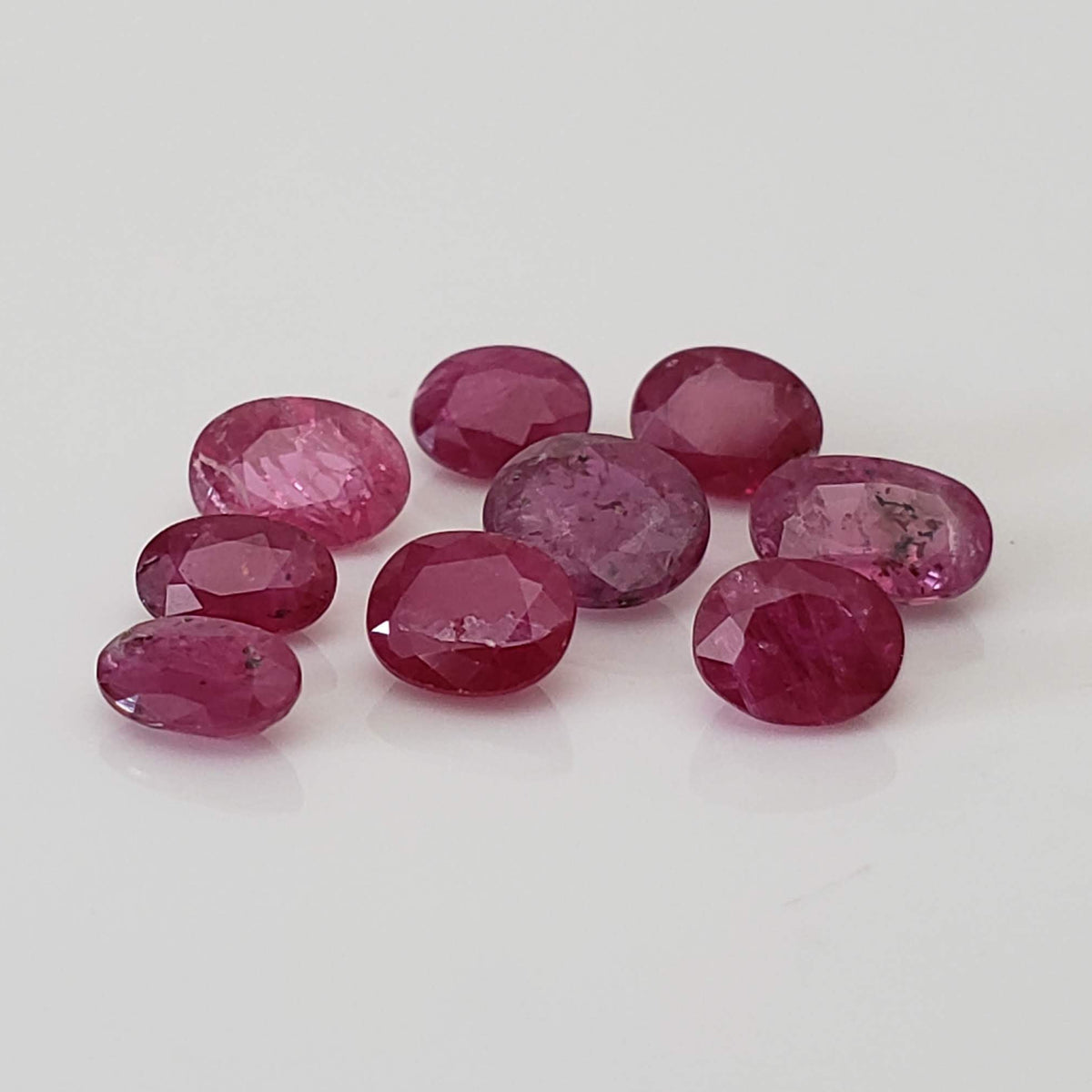 Ruby | 9 Piece Gemstone Lot | Oval Cut | Red | 4.6tcw