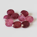  Ruby | 9 Piece Gemstone Lot | Oval Cut | Red to Pink | 6.0-6.7x4.8-5.0mm 